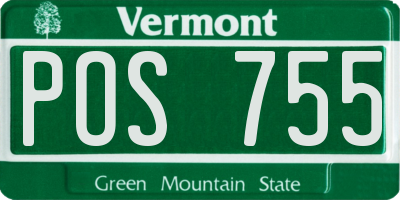 VT license plate POS755
