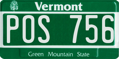 VT license plate POS756