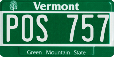 VT license plate POS757