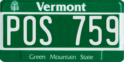 VT license plate POS759