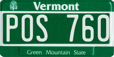 VT license plate POS760