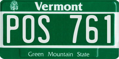 VT license plate POS761
