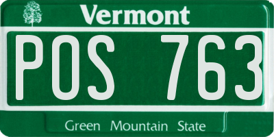 VT license plate POS763