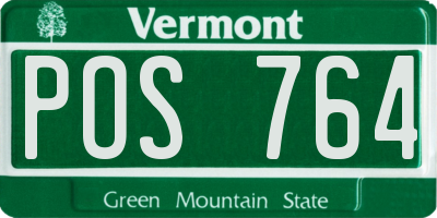 VT license plate POS764