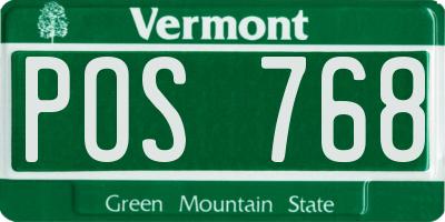 VT license plate POS768