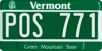 VT license plate POS771