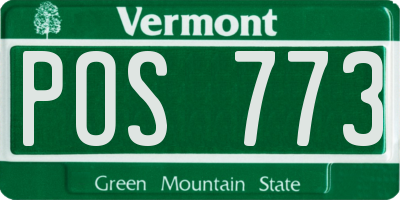 VT license plate POS773