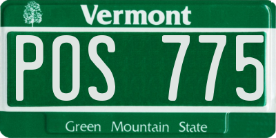 VT license plate POS775