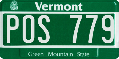 VT license plate POS779