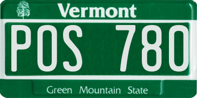VT license plate POS780