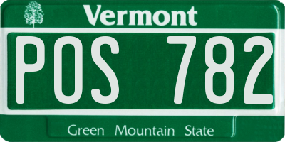 VT license plate POS782