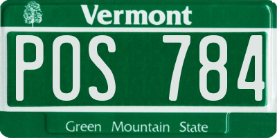 VT license plate POS784