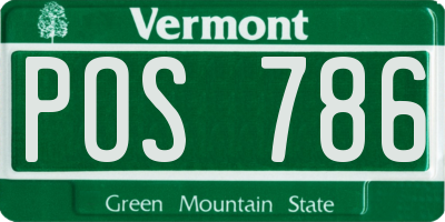 VT license plate POS786