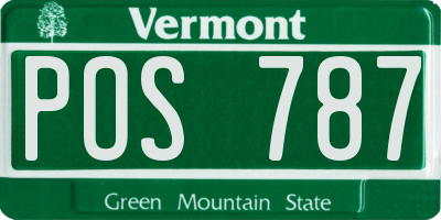 VT license plate POS787