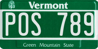 VT license plate POS789