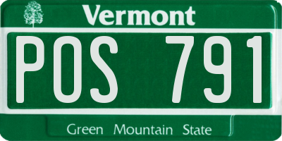 VT license plate POS791