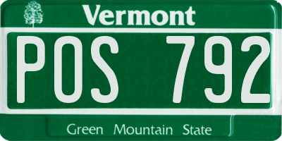 VT license plate POS792