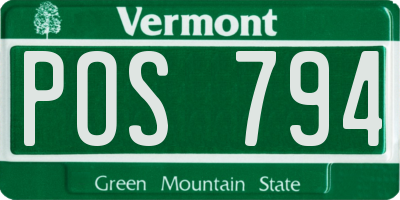 VT license plate POS794