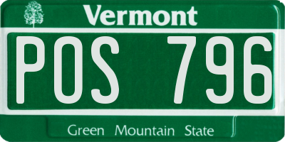 VT license plate POS796