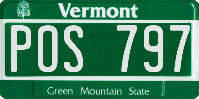VT license plate POS797