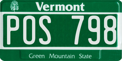 VT license plate POS798
