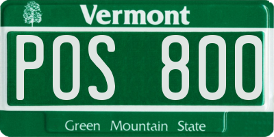 VT license plate POS800