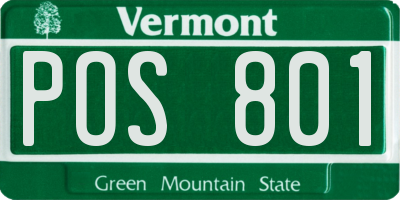 VT license plate POS801