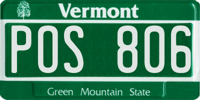VT license plate POS806