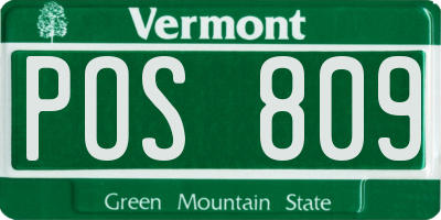 VT license plate POS809