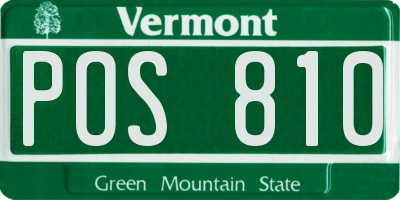 VT license plate POS810