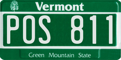VT license plate POS811
