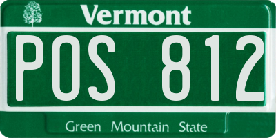 VT license plate POS812