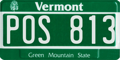 VT license plate POS813