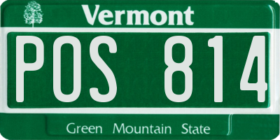 VT license plate POS814