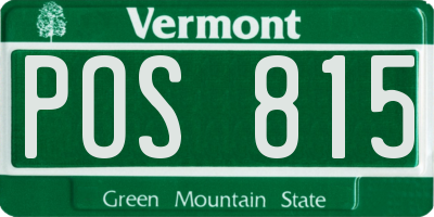 VT license plate POS815
