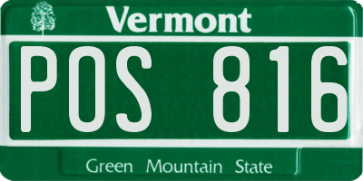 VT license plate POS816