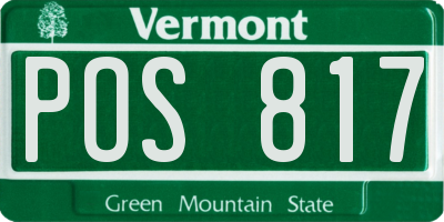 VT license plate POS817