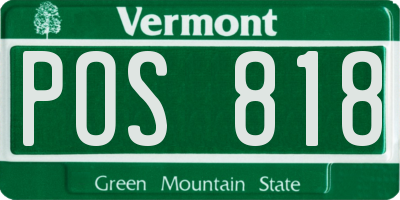 VT license plate POS818