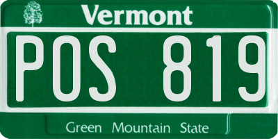 VT license plate POS819