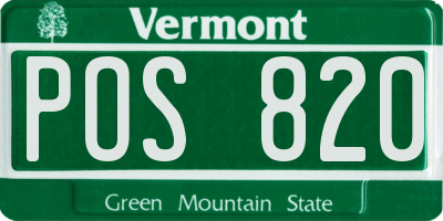 VT license plate POS820