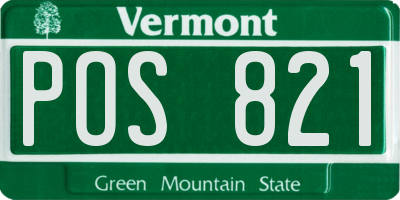 VT license plate POS821
