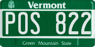 VT license plate POS822