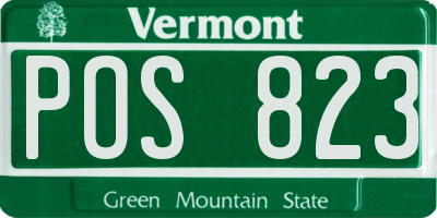 VT license plate POS823