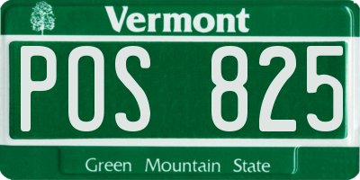 VT license plate POS825