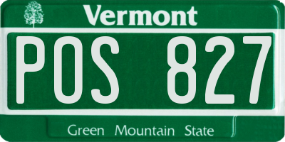 VT license plate POS827