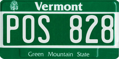 VT license plate POS828