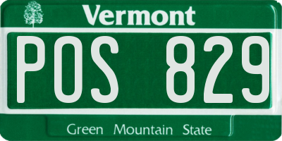 VT license plate POS829