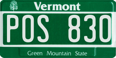 VT license plate POS830