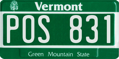 VT license plate POS831