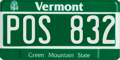 VT license plate POS832